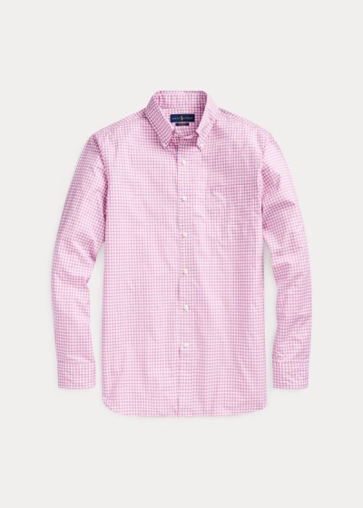 Camisa Polo Ralph Lauren Hombre Rosas / Blancos - Classic Fit Gingham - YEFHQ4956